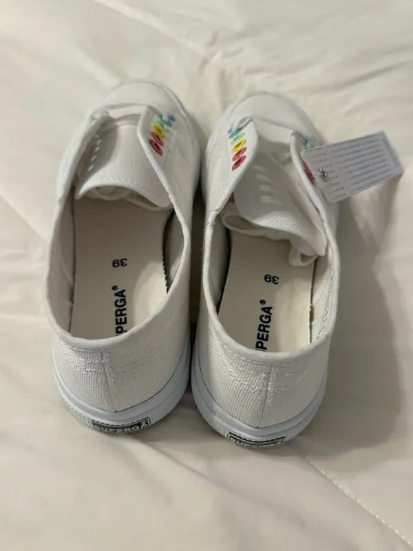 Superga Tank Multi Color Canvas Sneakers with Rainbow Eyelets - NWT - Size 8 - Image 3