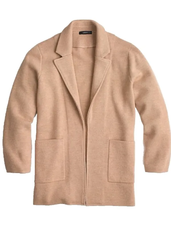 NWT J.Crew Sophie in Heather Khaki Open-Front Sweater Blazer Cardigan M $148 - Image 2