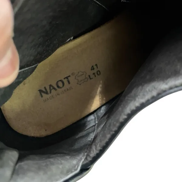 Naot Leather Ankle Booties Black Heeled Boots Side Zip size 41 US 10-10.5 - Image 11