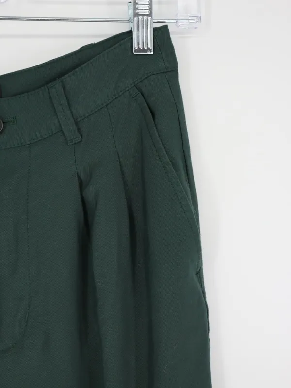 Madewell Drapey Pleated Wide-Leg Pants Women’s 2 Dark Green High Rise Preppy - Image 5
