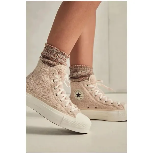 Converse Chuck Taylor All Star Platform High Cozy Club Beige Boucle 8 - Image 2
