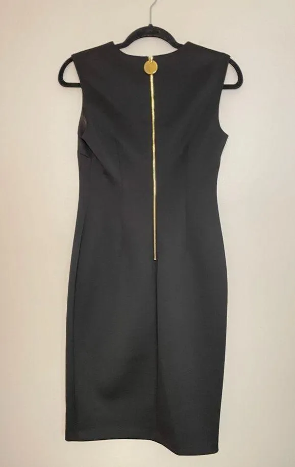 Calvin Klein Square Neck Sheath Dress, Black, Size 2, EUC - Image 4
