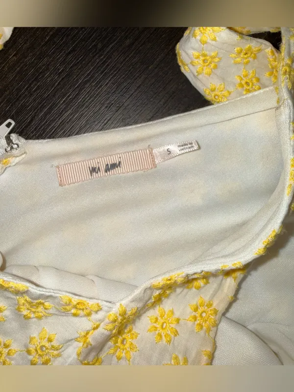 miami Yellow Floral Tie-Shoulder Mini Dress - Image 5