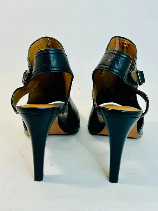Coach Black Leather High Heel Sandal “Iona” size 10 - Image 7