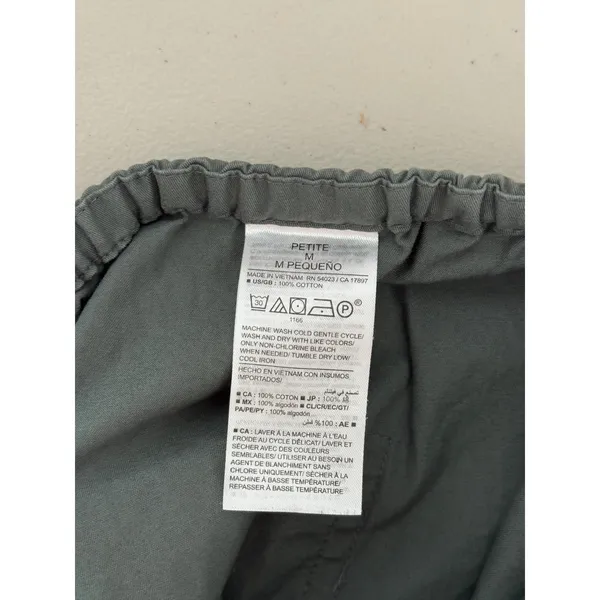 Banana Republic Utility Barrel Pants Sage Green Cotton Petite Medium - Image 4