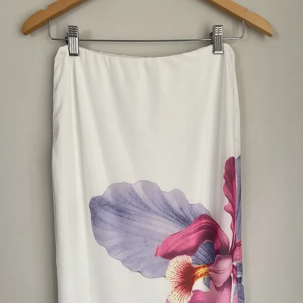 Peppermayo Waiting For Dawn White Floral Mesh Maxi Skirt Size 2 - Image 5