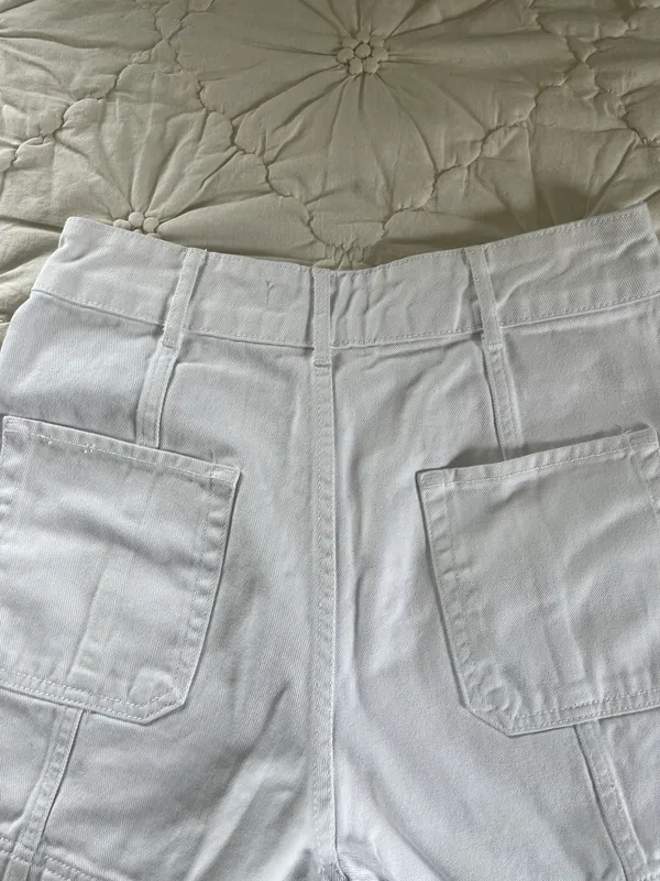 ZARA White Jean Shorts - Image 6