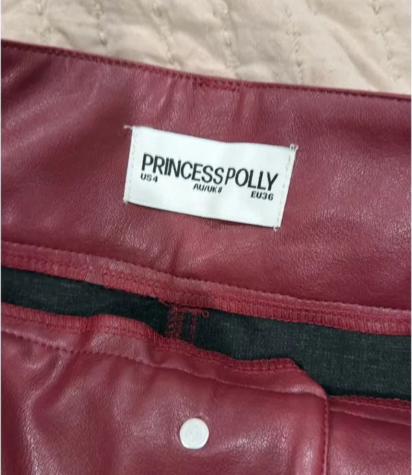 NWOT Princess Polly Red Pleather Skirt - Image 4