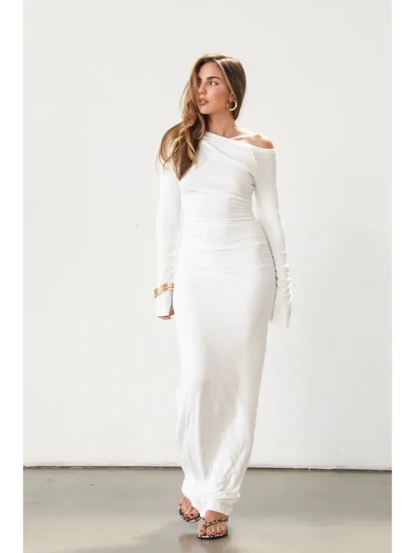 SNDYS Reyna Maxi Dress in White Medium New Womens Long Gown - Image 12