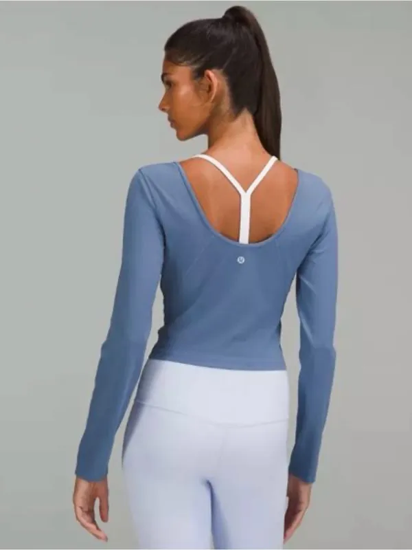 lululemon athletica Long Sleeve V-Neck Top in Dark Brown - Image 4