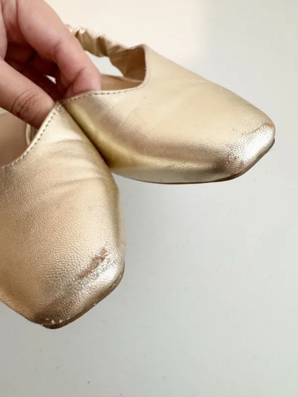 Sam Edelman Omina Slingback Ballet Flats Size 6 Gold Metallic Boho Classic Chic - Image 7