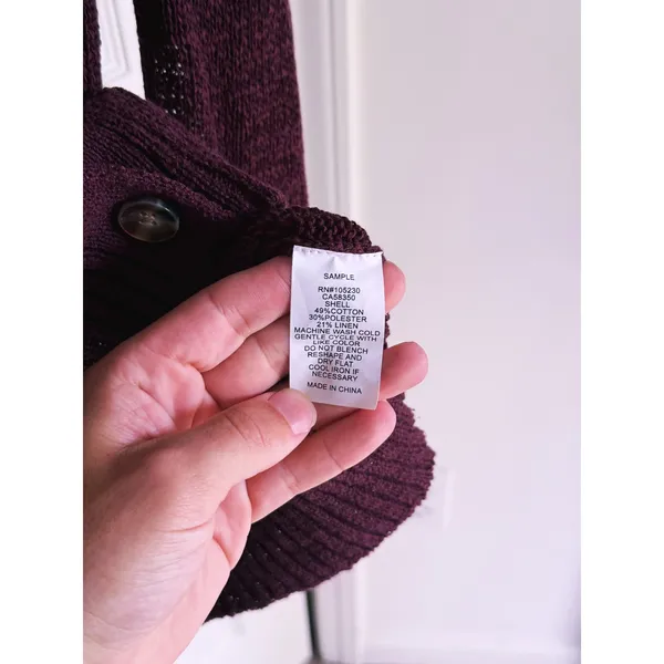 Equipment Femme Academia Button Up Cardigan Sweater Small Maroon Heritage Prep - Image 4
