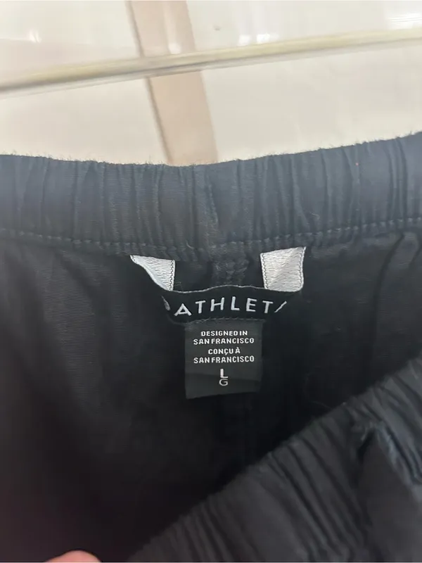 Athleta Wide Leg Black Linen Pants Size Large Drawstring Athleisure NWOT - Image 3