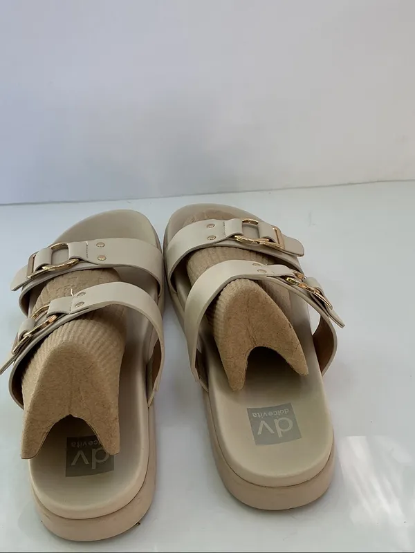 DV by Dolce Vita Neutral Beige Double Buckle Slide Sandals - Image 4