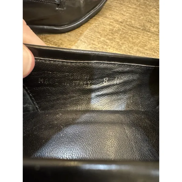 Vintage Coach Made in Italy 2" Block Heel Black Leather Y2K Horse‎ Bit Size 8N - Image 9