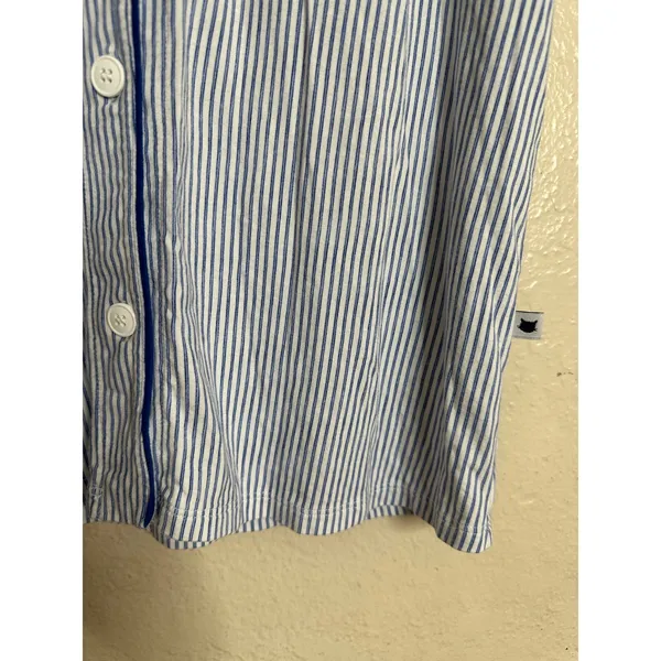 The Cat's Pajamas Set Blue White Stripe Pima Cotton Modal size S Lounge Sleep - Image 5