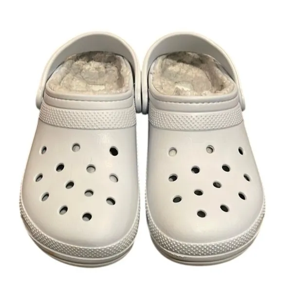 Crocs Blue Classic Lined Clog Shoes Unisex M9 W11 Comfort Faux Fur - Image 3