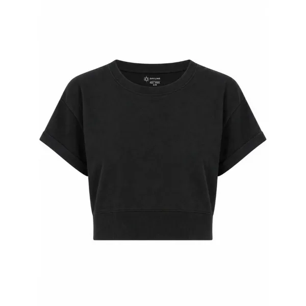 OFFLINE by Aerie Black Cropped Sweatshirt T-Shirt M - Image 2