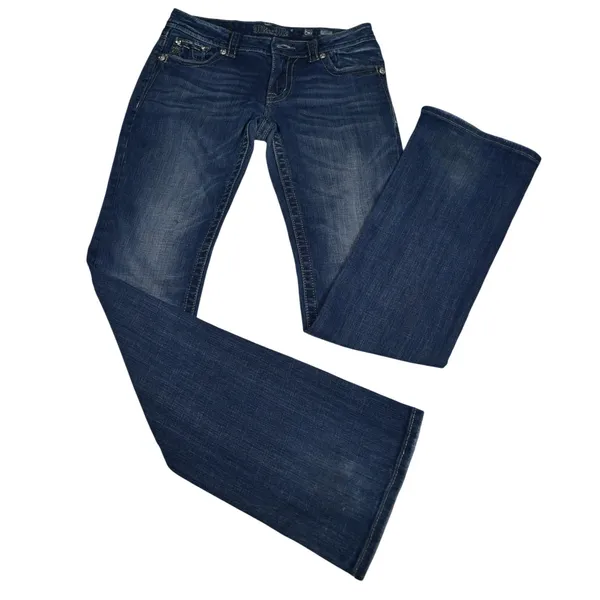 Miss Me JP5311B0 Bootcut Jeans Blue Embellished Pocket Womens 29 Medium Wash - Image 4
