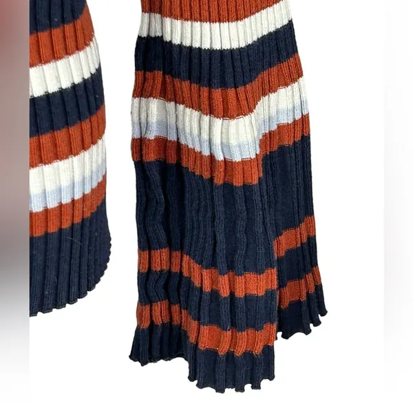 Bar III Striped Ribbed Bell Sleeve Sweater Medium Metallic Knit - Image 6