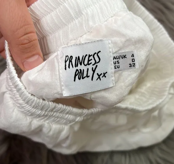 EUC Princess Polly Amelia Shorts White Lined sz 0 - Image 7