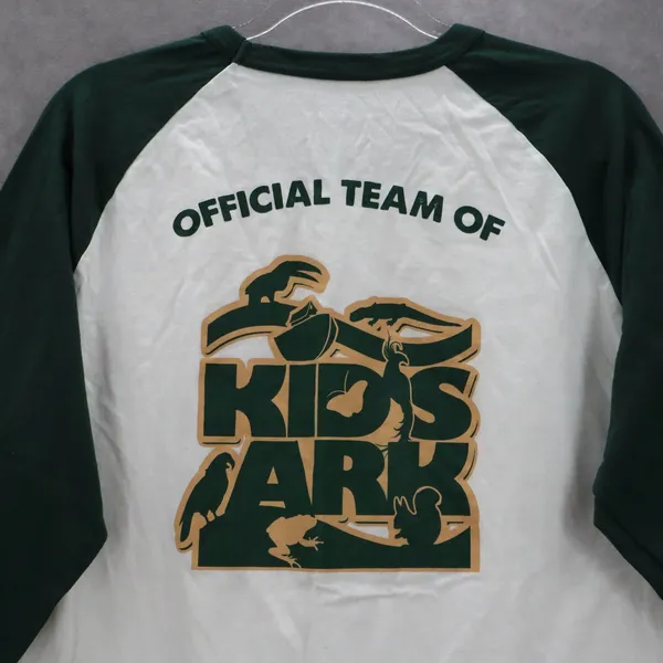Sport Tek‎ White Green Mineritos Baseball Tee Tshirt Raglan Top L Large - Image 4