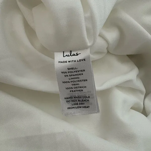 Lulus Extraordinary Glam White Feather Strapless Mermaid Maxi Dress size Medium - Image 8