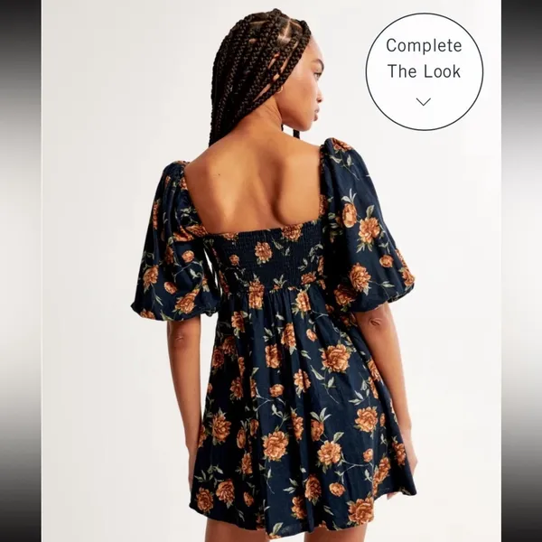 Abercrombie The Emerson Linen-Blend Puff Sleeve Mini Dress - Image 5