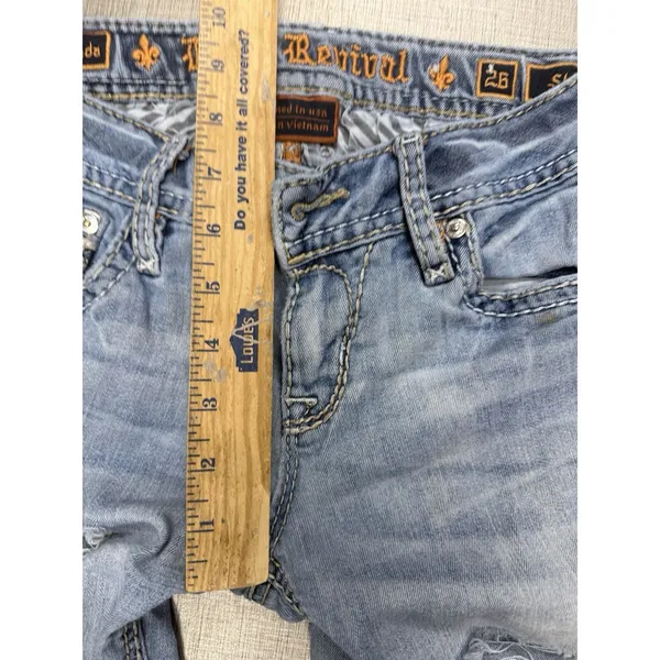 ROCK REVIVAL Women's Low-Rise Distressed Abrienda Skinny‎ Jeans - Size 26 - Image 4