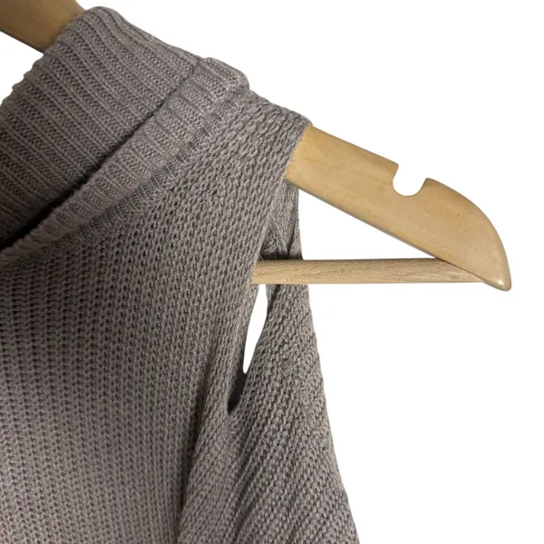 Ella Moss Barley Gray Cut Out Cashmere Blend High Neck Knit Tunic Sweater Size M - Image 8