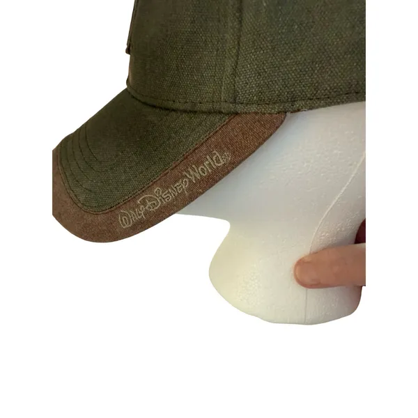 Disney Parks Hat Mickey Mouse Canvas Olive Brown Trim Adjustable Hook and Loop - Image 5