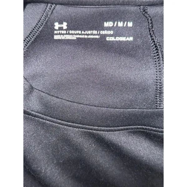 Under Armour Womens M ColdGear Fitted Long Sleeve Black Base Layer Active Top - Image 3