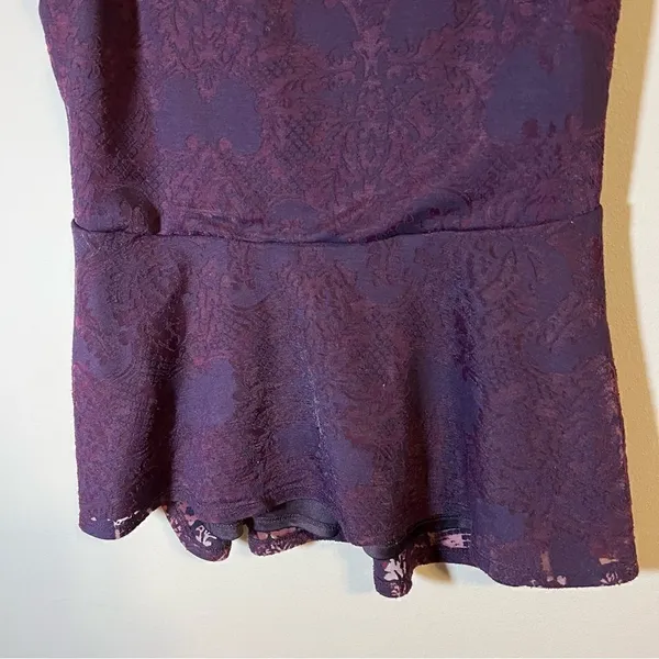 ‎✨ Apt. 9 Women’s Purple Peplum Blouse Small - Image 3