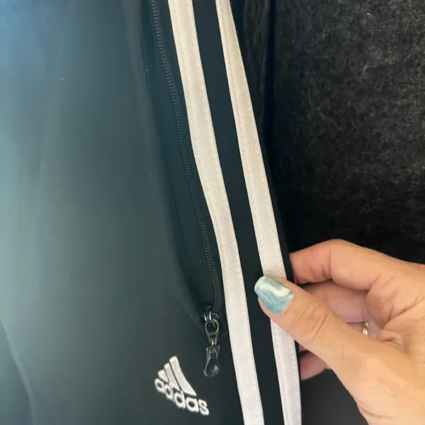 Adidas Black and White Track Pants - Image 4