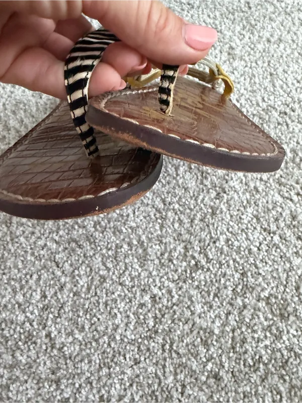 Sam Edelman Gigi Thong Sandals "Beechwood Zebra Multi" Size 7 - Image 6