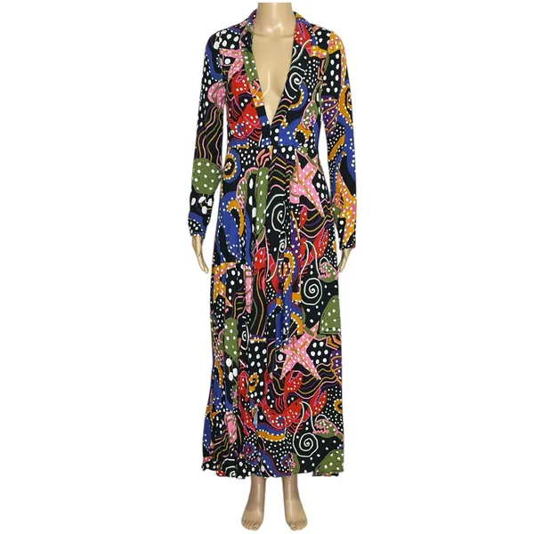 FARM RIO Under The Sea Maxi Dress, Multicolor, XS - Image 10