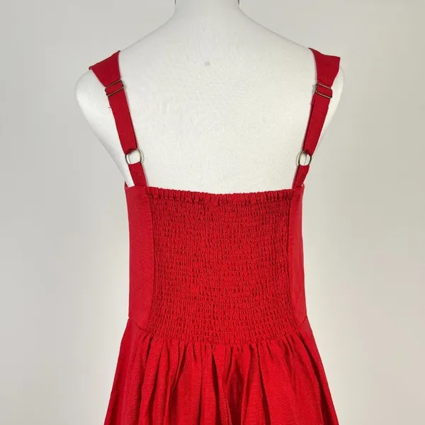NWOT Farm Rio Stretch Linen Blend Cami Maxi Dress Size XS Classic RED - Image 11