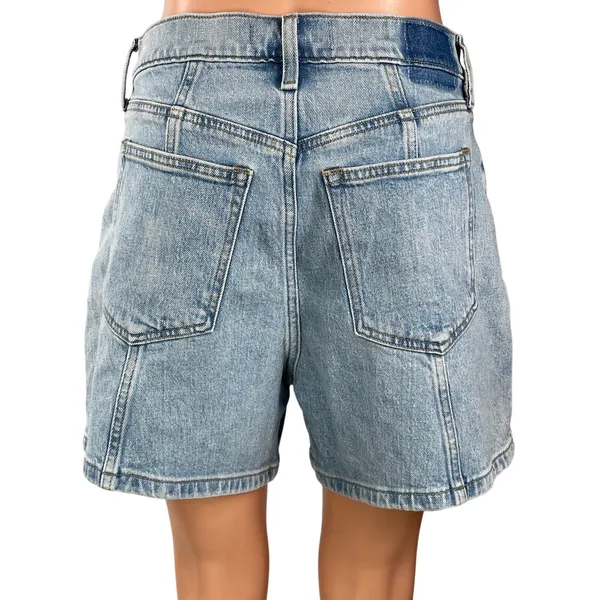 Abercrombie & Fitch The Dad Women's Blue Light Wash Cargo Denim Jean Shorts 28/6 - Image 3