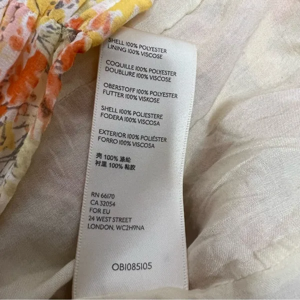 Free people Mable floral top‎ peach Sz S balloon sleeve - Image 12