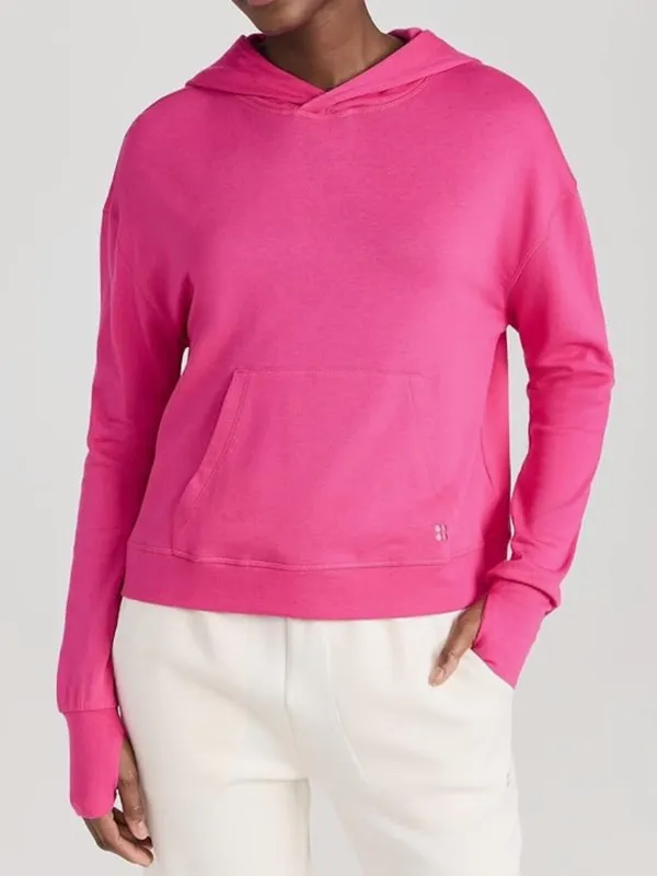 Sweaty Betty After Class Hoodie Pink Hooded Pullover Sweatshirt Updated Style - Image 3