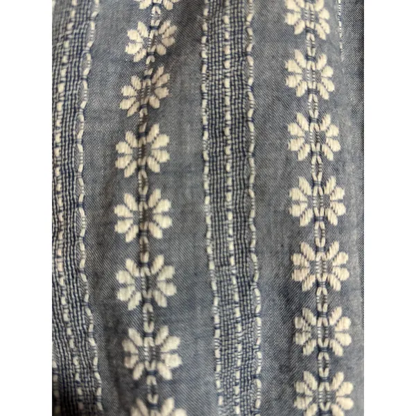 Madewell Size XS Embroidered Blue Chambray Square Neck Top & Sleeveless Romper - Image 7