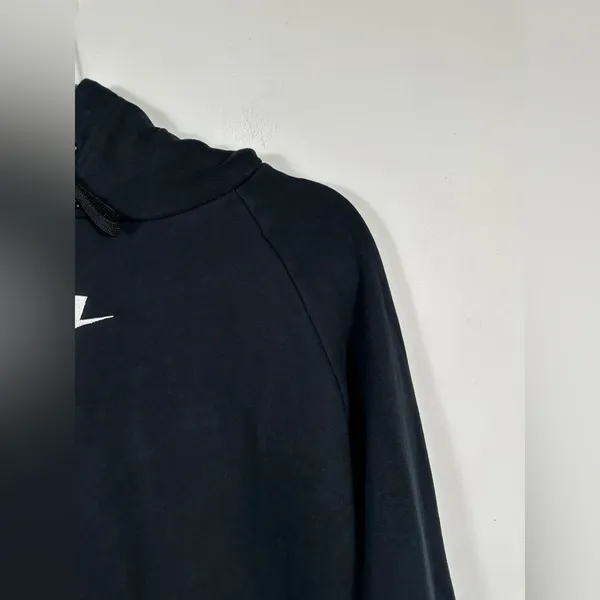 Nike Sportswear NSW Fleece Quilted Hoodie Womens L Black CJ6253-010 - Image 6