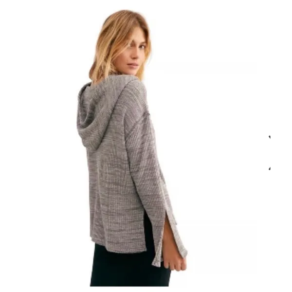 Free People Beach Women's Erica‎ Hoodie Gray Sz M - Image 2