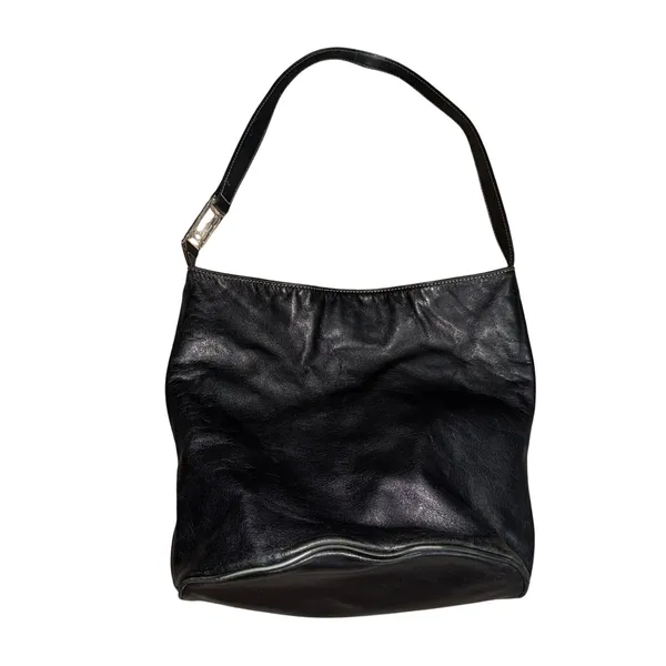 Lauren Ralph Lauren Hobo Bag Womens Medium Black Good Leather‎ LRL Logo Buckle - Image 2