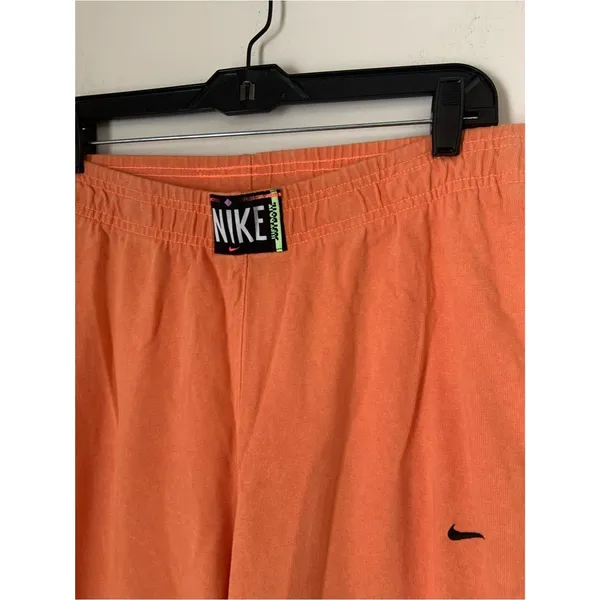 Nike Women’s Cotton Acid Wash Orange Fleece Lightweight Joggers L Athleisure - Image 4