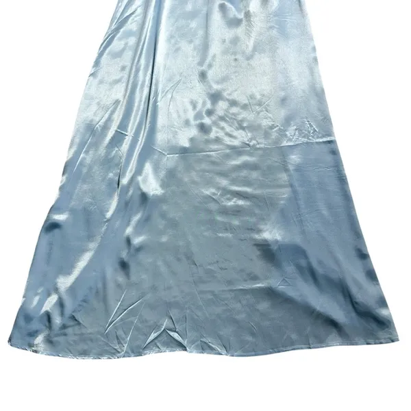 For Love & Lemons Pastel Blue Satin James Maxi Dress Womens M - Image 6