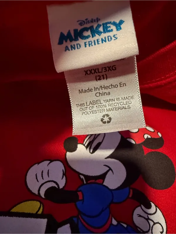 Disney Red 'Mickey and Friends' Crewneck Sweatshirt with Character Art size 3XL - Image 4