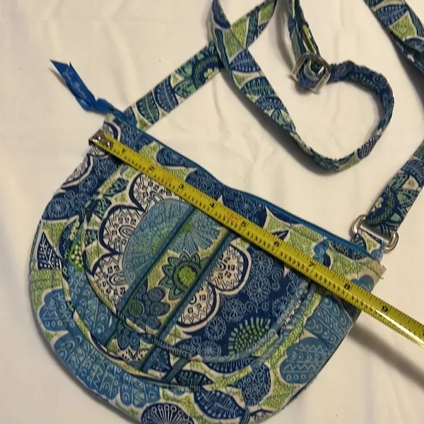 Vera Bradley Crossbody Bag Blue Green Floral Paisley Quilted‎ Cotton Handbag - Image 2