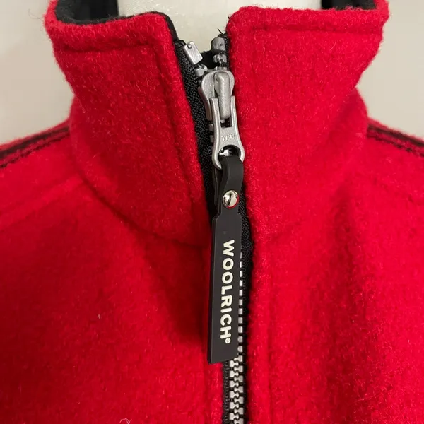 Woolrich Red 100% wool vest full zip Medium - Image 4