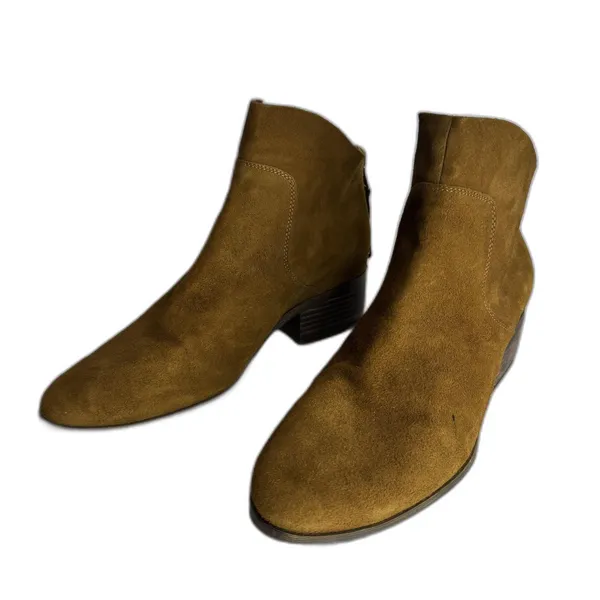 Lucky Brand Boots Womens Size 9.5M Suede Block Heel Ankle Zip‎ Western Shoes - Image 2